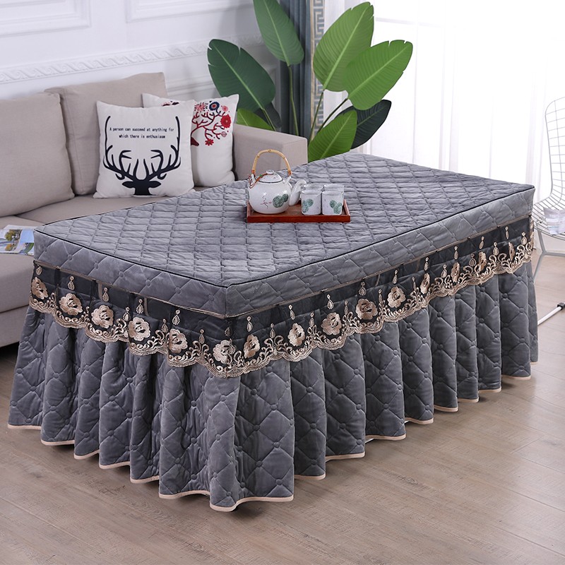 加厚长方形电炉罩茶几罩加绒新款取暖被电暖炉桌子套子冬季可定做