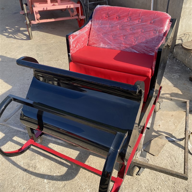 定制雪撬车摆件 鹿拉爬犁圣诞装饰品 大号雪橇车来图布置道具摆件