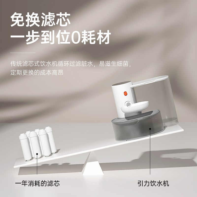 宠有引力倾倒式猫咪饮水机流动水不插电自动喂水器宠物狗狗饮水器