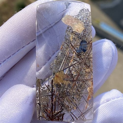 天然水晶发晶吊坠男女款网状发云母共生挂坠毛衣链饰品一物一图