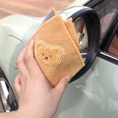 洗车毛巾擦车专用抹布吸水汽车内饰车内麂皮抹布不易掉毛双面加厚