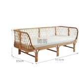 酒店午休床天然真藤编三人双人休闲沙发休息床组合客厅阳台民宿