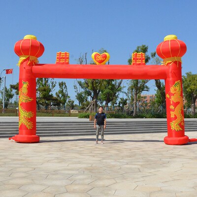 结婚拱门婚庆新款充气彩虹门装饰红事气模灯笼灯光室外婚礼道