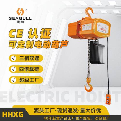 CE认证0.5-5T相速三相双速环链四倍安全载荷电动葫芦