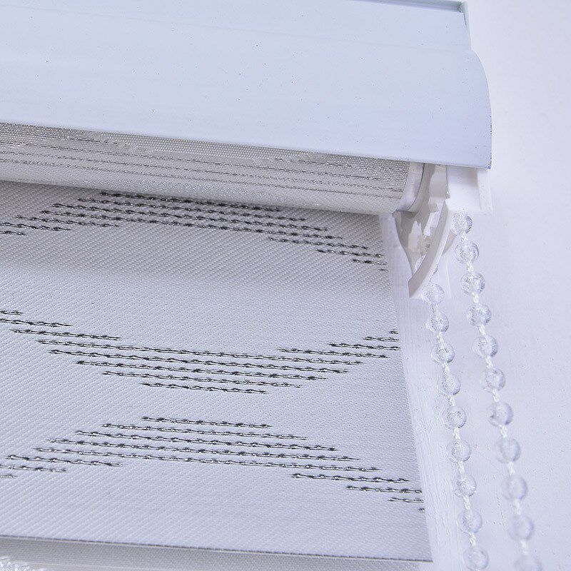 水波纹遮光柔纱帘双层交叉加厚窗帘书房卷帘卫生间遮挡帘透气窗帘