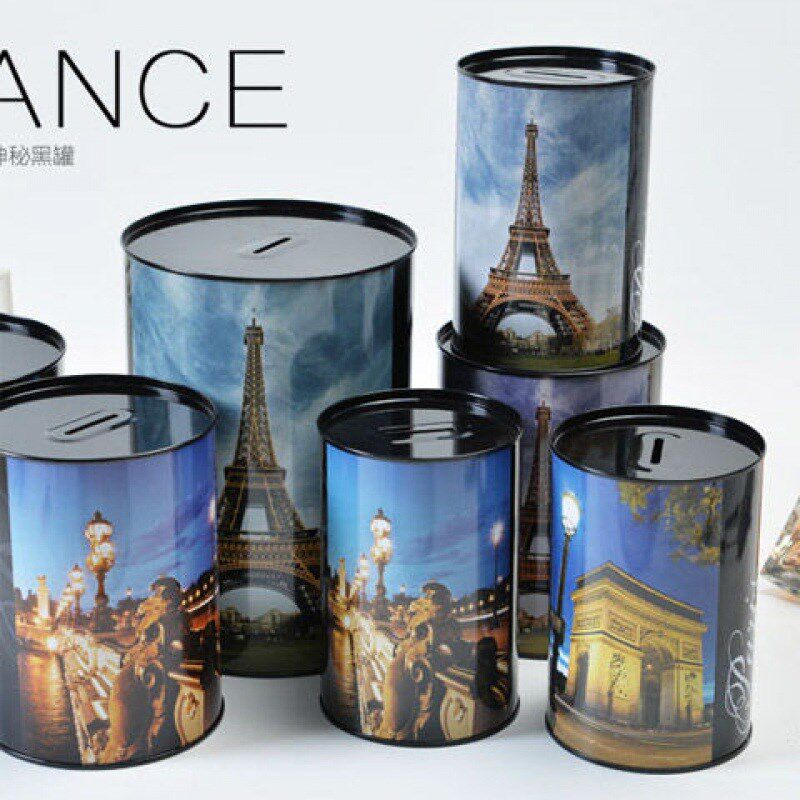 存钱罐只进不出大号储蓄罐马口铁皮经典黑男友生日成人创意礼品