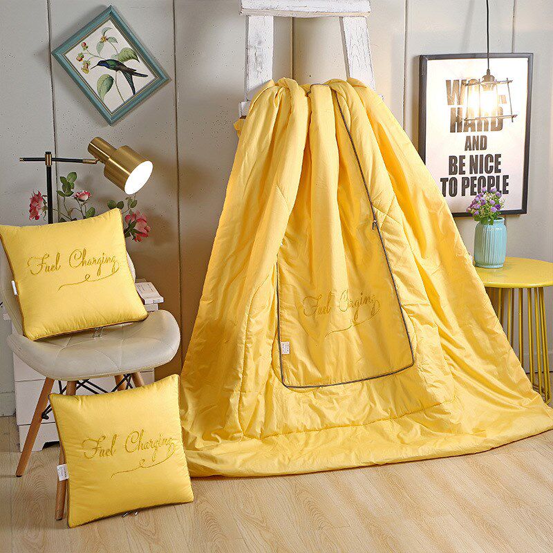 全棉刺绣抱枕被子两用加厚车载靠枕汽车靠垫办公室午睡枕头