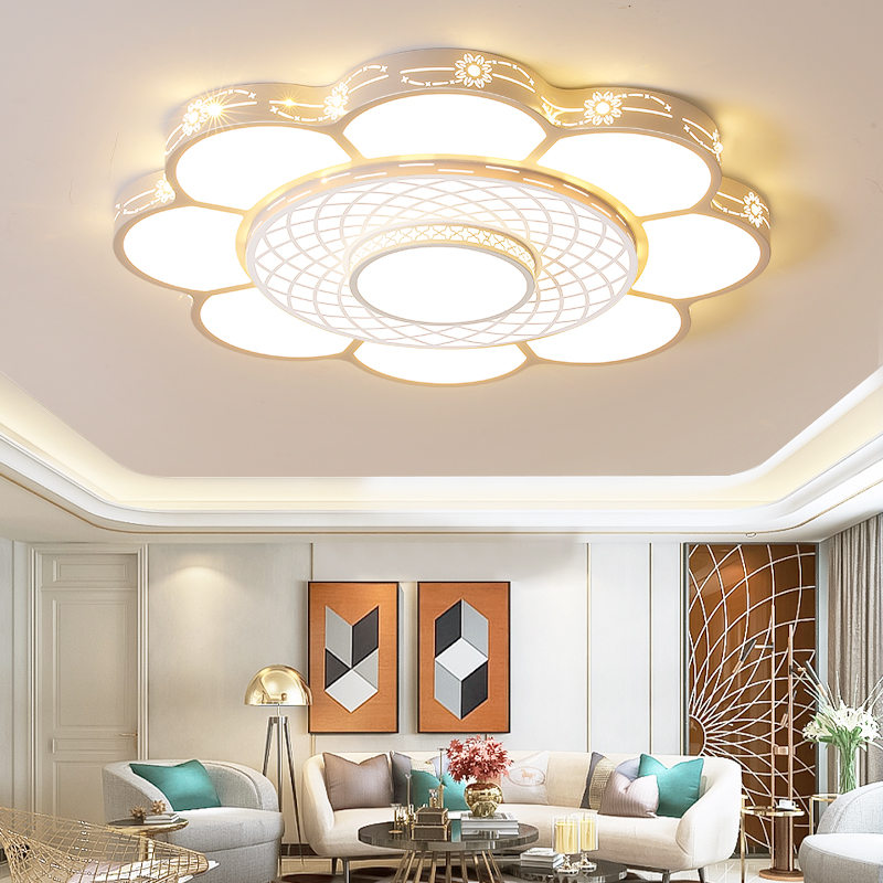 2024新款客厅灯轻奢花朵大圆形灯简约I现代大厅主灯网红卧室餐厅