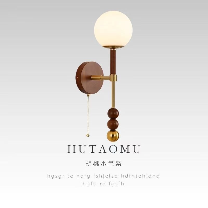 法式中古风卧室床头壁灯复古客厅F灯拉线开关过道走廊灯床头灯