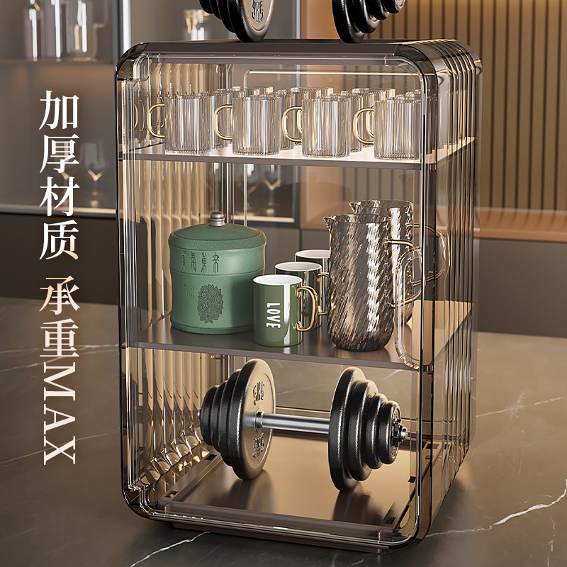 茶具收纳b盒透明放功夫p茶杯茶壶杯架酒杯防尘杯子收纳架置物架子