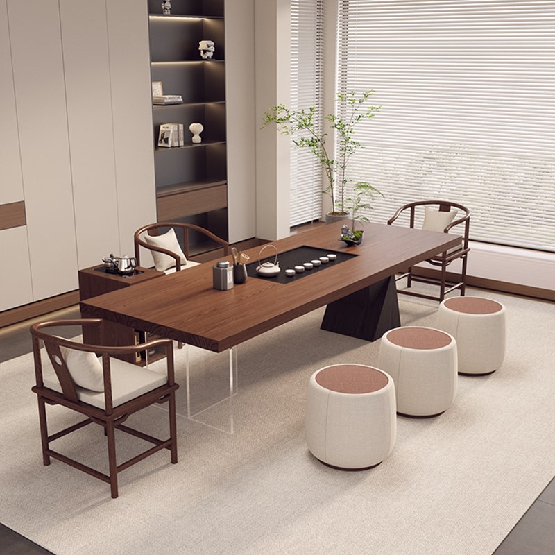 实木茶桌高级感家用客厅办公室轻奢现代简约茶台2025X新款泡茶桌