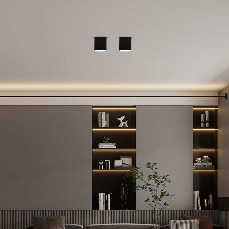 9Uled明装筒灯方形免开孔商用办公室吸顶式防眩筒灯家用玄关盒子