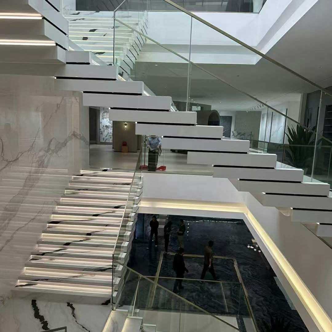 岩板楼梯踏步防滑别墅网红复式室外家用台阶人造天然大理石材