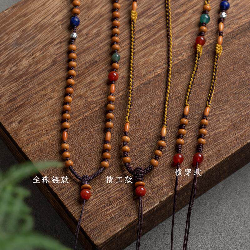 高档手工编织绳项链蜜蜡玉