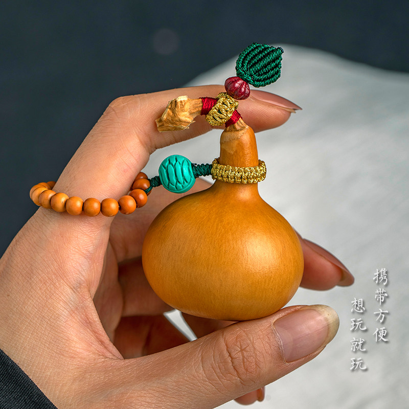 季屿原创天然葫芦手捻独头葫芦文玩手把件创意可爱小葫芦挂件礼物