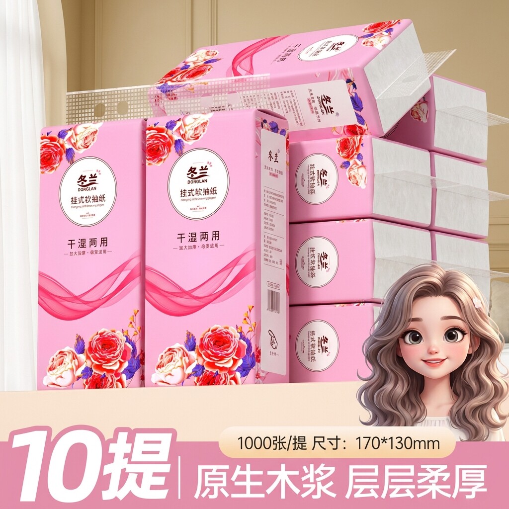 冬兰抽纸大包悬挂式纸巾家用挂抽图片