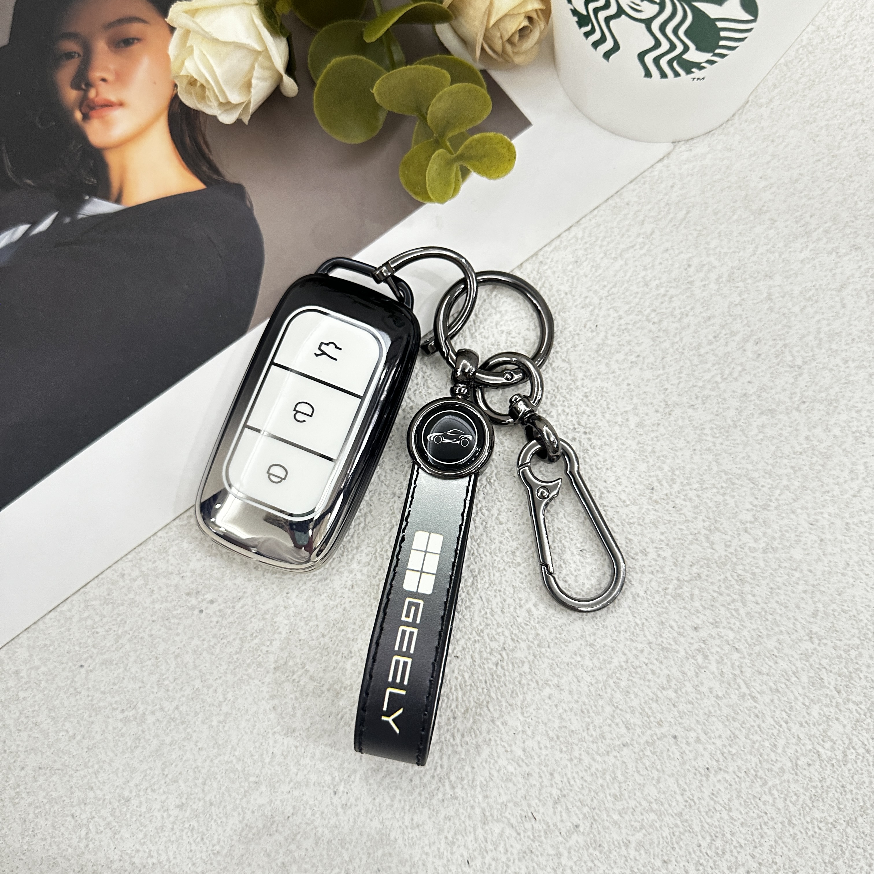 适用吉利银河L7钥匙套e5银河L6银河e8车2024款MAX星舰7扣emi壳emp