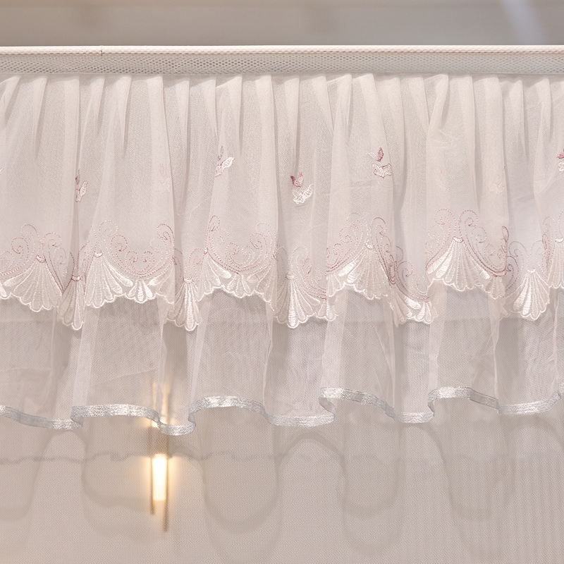 u型蚊帐宫廷三开门公主风坐床式方帐儿童防摔拉链蒙古包铁艺支架