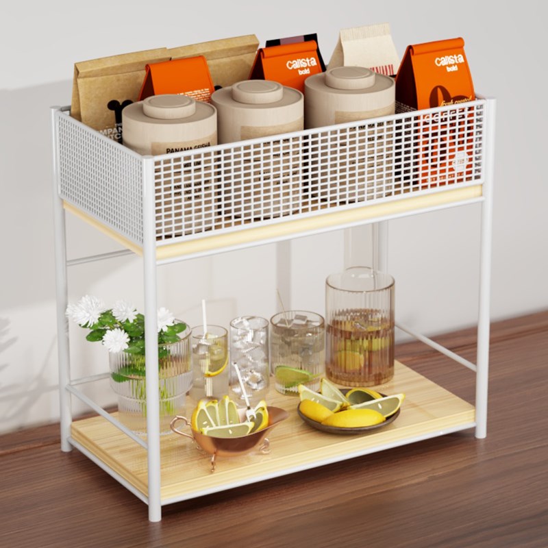 餐桌置物架桌面多层收纳架可移动多功能水杯茶具双层整理杂物架子