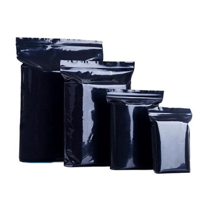 上柯W0453黑色自封袋遮光袋避光袋加厚pe夹链密封袋20*30cm*13丝