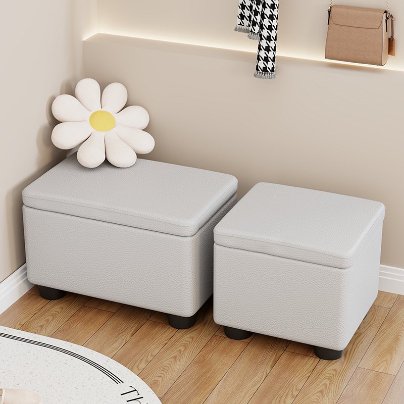 收纳凳多功能小凳子换鞋凳门口家用可坐储物凳矮凳子软包坐凳方凳