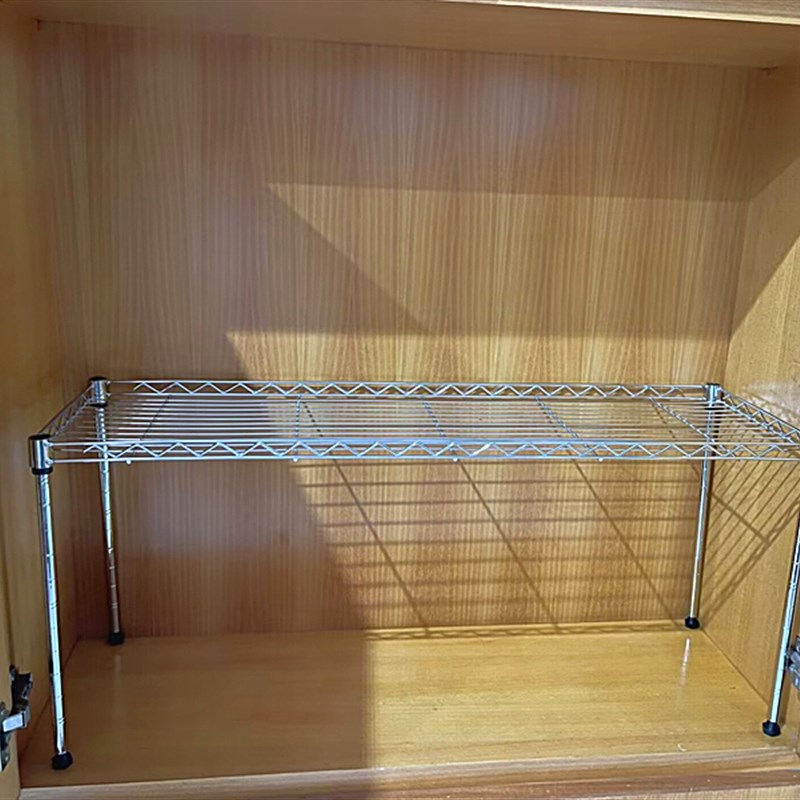 一层置物架厨房台面桌面橱柜分层整理架衣柜隔层架单层收纳架锅架