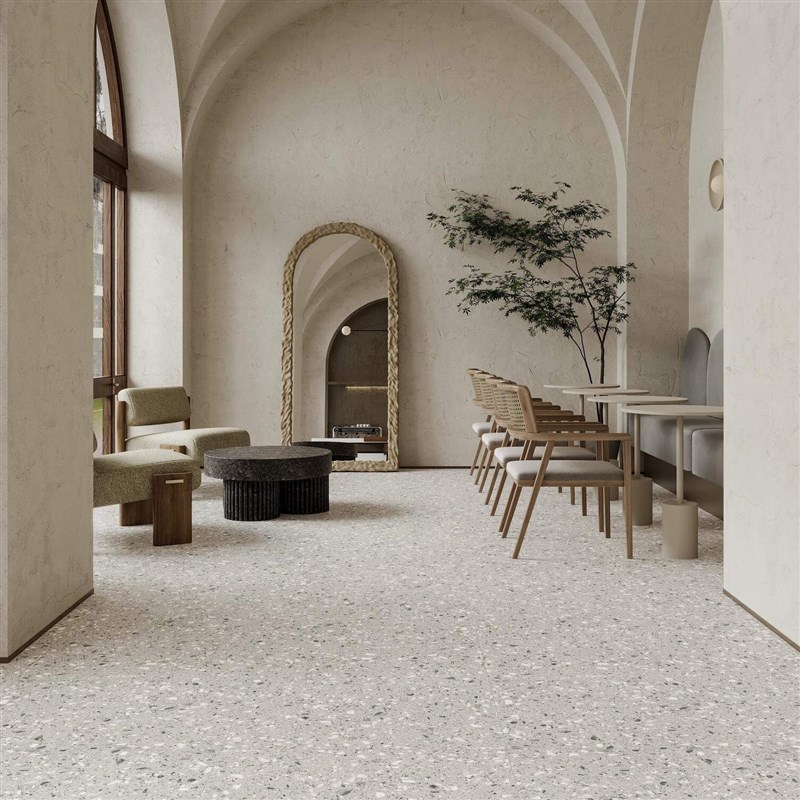 水磨石瓷砖750*1500哑光大颗粒石大板砖酒店大堂客厅卧室防滑地砖