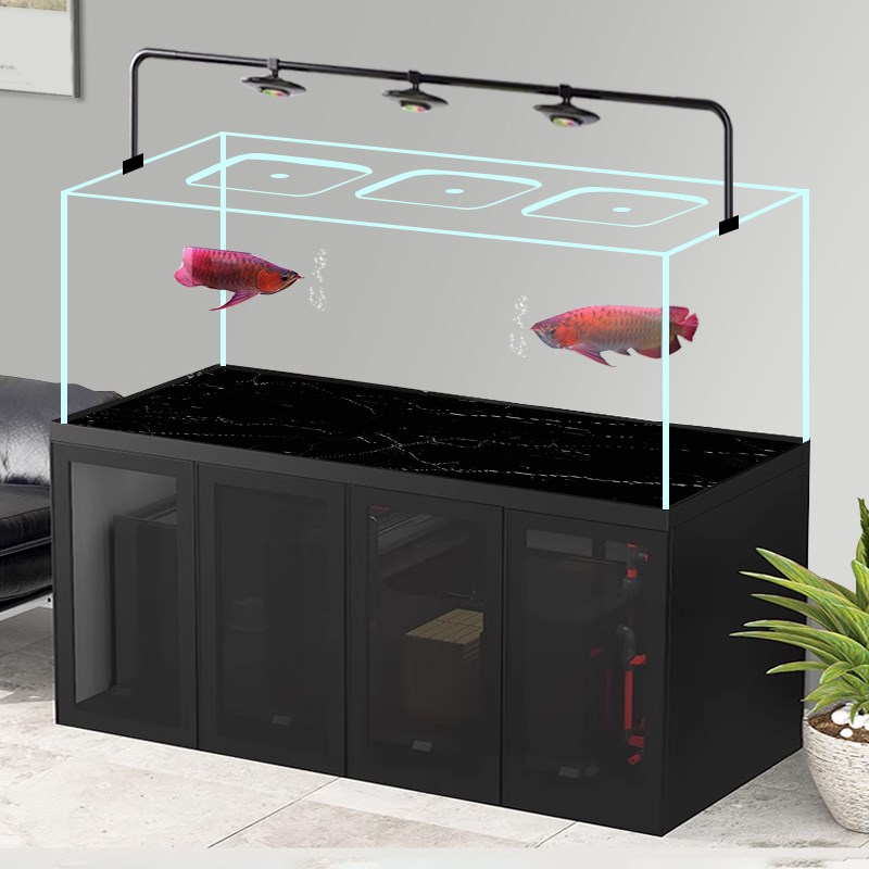 缸内无管件卓底滤鱼缸客厅一体拉筋宁无管道静音鱼缸大中型定制