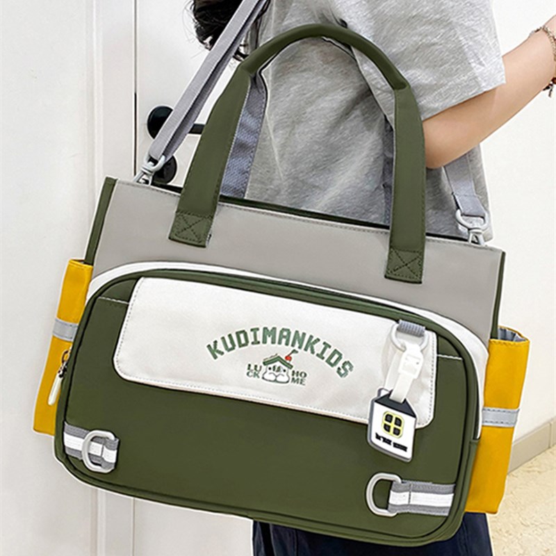 小学生横版补习袋男女防水轻便手提作业包儿童美术文具收纳双肩包