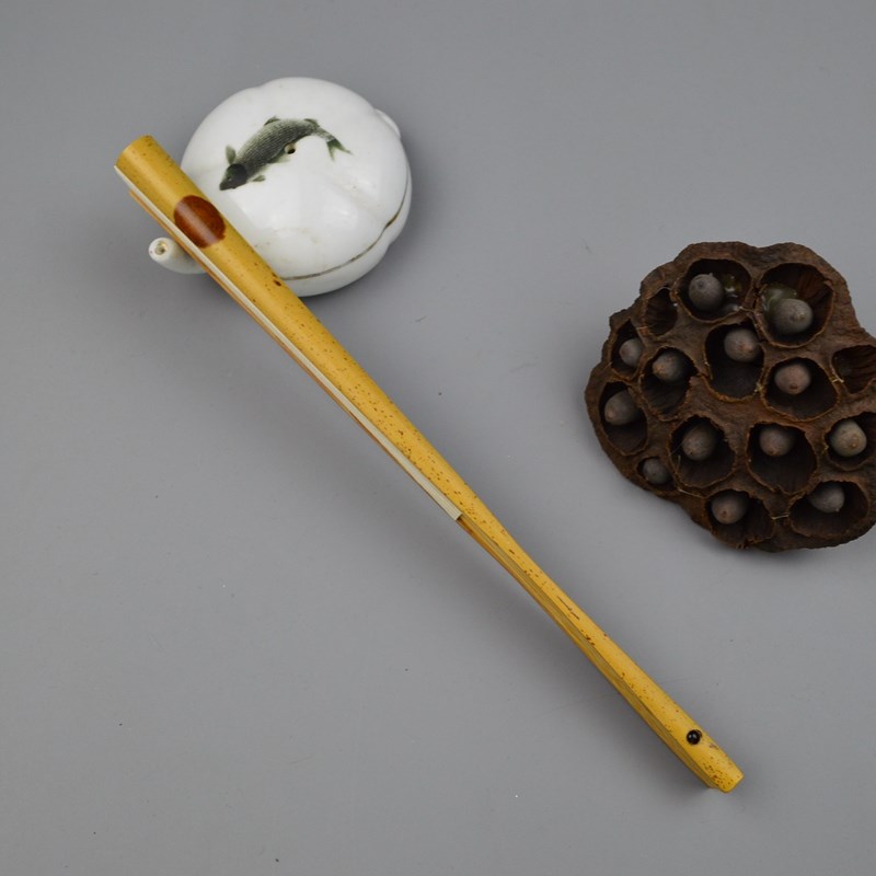 老艺人制作文玩折扇七寸22方福建天然红湘妃竹扇骨秋扇配空白扇面