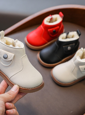 婴儿鞋冬季加厚保暖幼儿童鞋1-3岁小童学步鞋软底女宝宝棉鞋加绒2