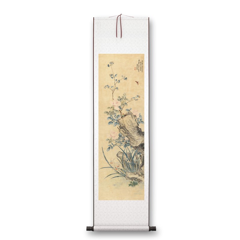 清 蒋溥《兰石图》客厅书房茶室装饰画挂画玄关水墨高清卷轴字画
