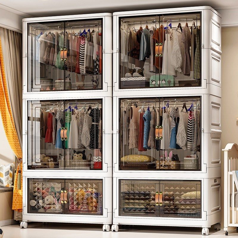免安装宝宝衣柜收纳柜家用卧室儿童衣橱加厚可折叠玩具塑料储物柜,收纳整理,鞋柜,淘宝优惠券,粉丝福利购,淘宝优惠卷