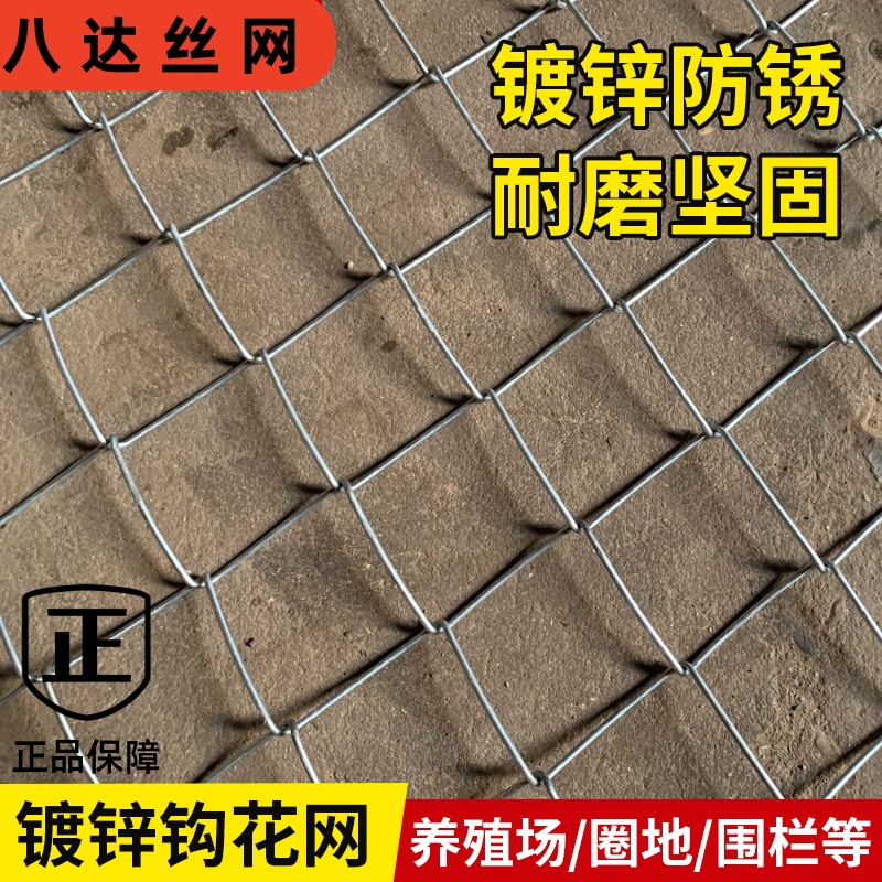 镀锌铁丝网养殖防护网围栏栅栏户外钢丝网果园鱼塘勾花网养鸡铁网