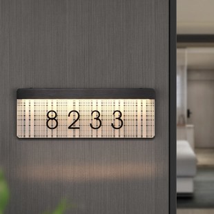 不锈钢发光门牌定制宾馆民宿房号牌提示牌标识牌亚克力数字号码牌