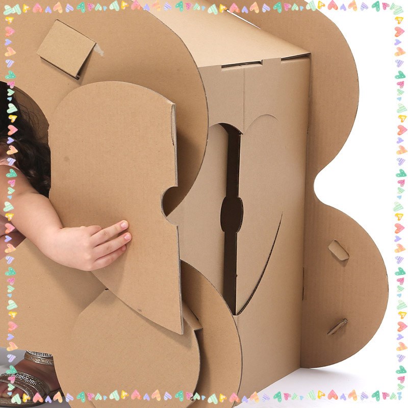 儿童手工制作材料可穿戴花车纸箱板diy六一儿童节幼儿园环保区角