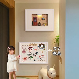 diy电表箱盒装饰画2025新款磁吸空开配电箱遮挡挂画弱电白板壁画