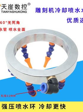 雕刻机专用主轴配件喷水环 加工中心喷头 万向冷却喷水喷头塑料管