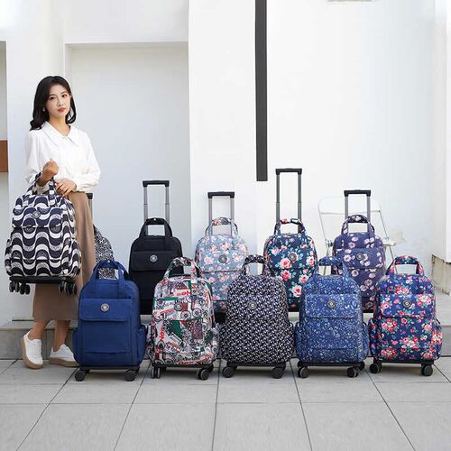 防水轻便万向轮拉杆包女又肩包便携手H提购物包新品短途旅行袋登