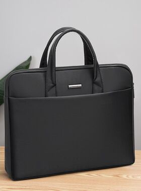 男士公文b包文件包定制logo手提包女士a4公文袋会议包商务带水杯