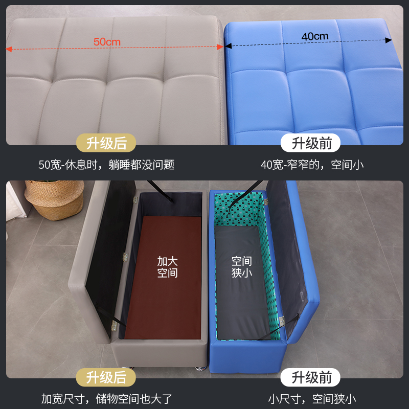 服装店长方形沙发换鞋凳床尾多功能储物收纳凳更衣室试衣间凳子皮