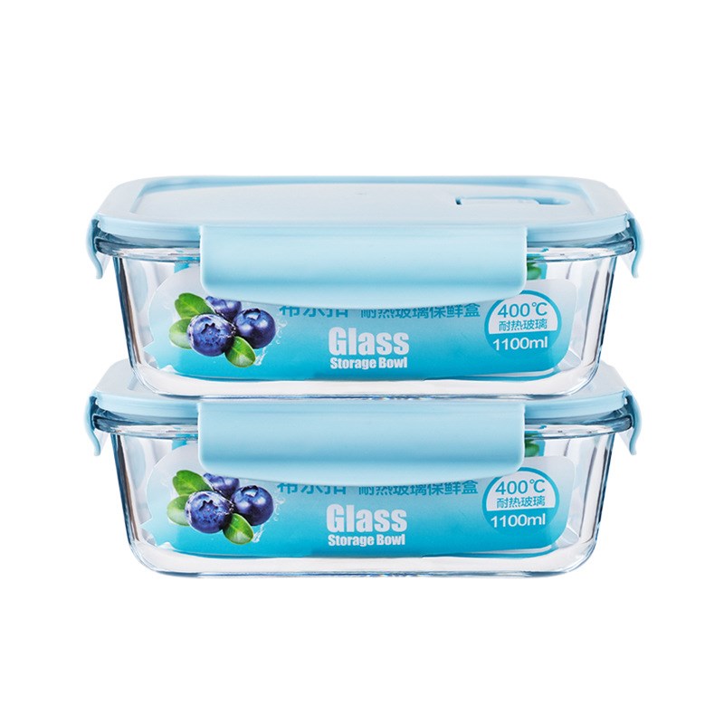 饭盒微波炉加热碗带盖玻璃保鲜盒分隔型便当盒上班族带饭餐盒