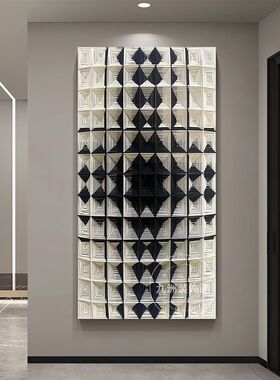 现代简约入户玄关装饰画高端立体绳D艺编织手工客厅沙发背景墙挂