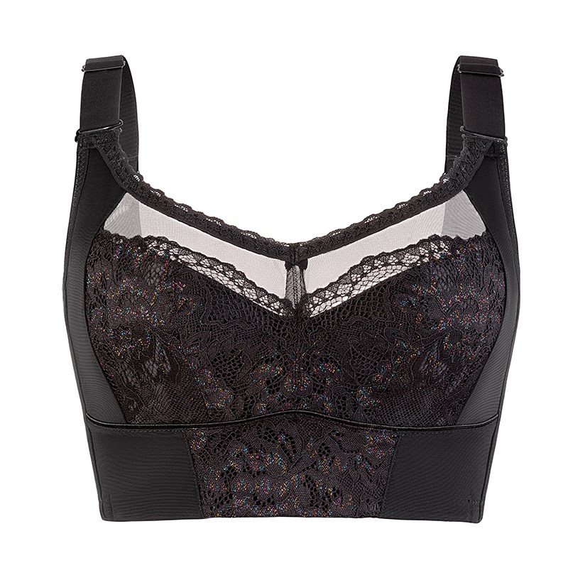 夏季薄款无钢圈90F薄款大码胖mm上托美背调整型无海绵全罩杯大胸