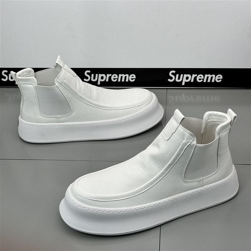 高帮小白鞋男2024秋冬款厚底马丁靴运动休闲软底防滑网红高帮板鞋