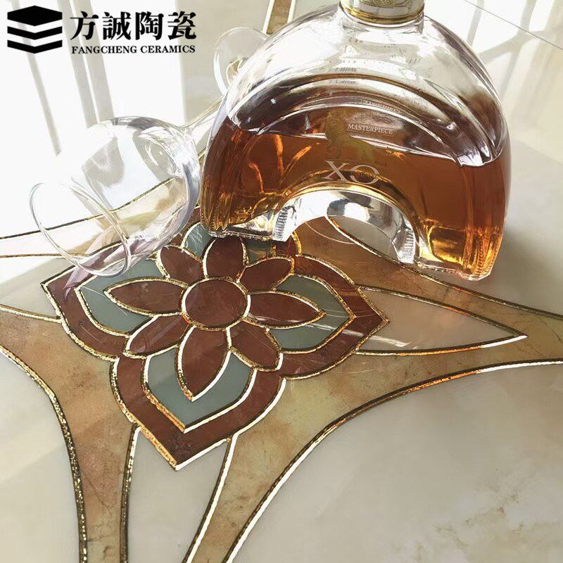 欧式客厅地板砖拼花瓷砖800过道入户玄关防滑抛晶砖地毯砖拼花图