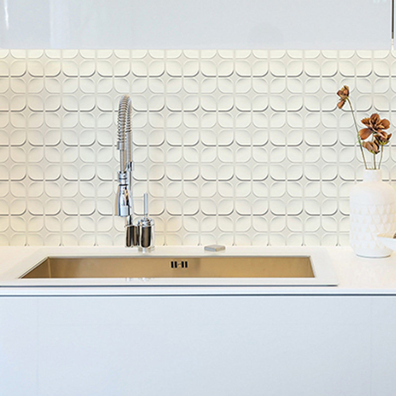 韩国厨房贴纸防水防油自粘墙纸壁纸浴室卫生间加厚仿砖几何即时贴