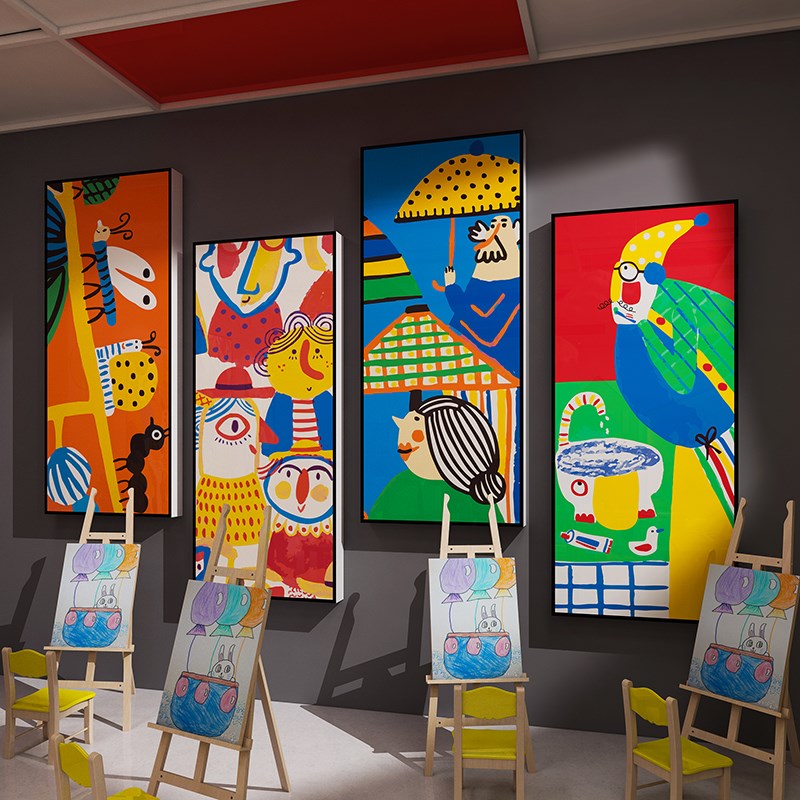 画室布置装饰美术教室墙贴素描班插画幼儿园文化建设环创主题材料