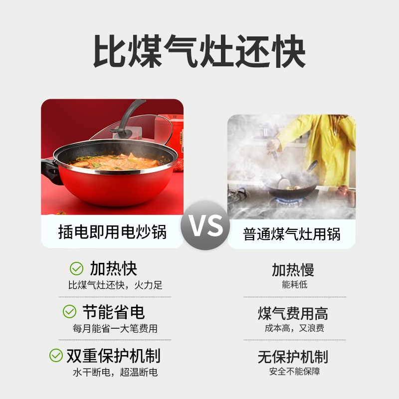 家用多功能一体式智能电炒菜抄勺多用锅麦饭石不粘火锅电炒一体