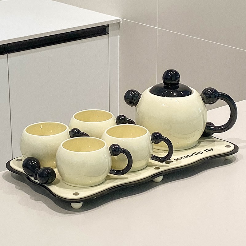 高颜值简约水具水杯托盘家用茶杯茶壶水壶客厅收纳餐盘杯子茶盘
